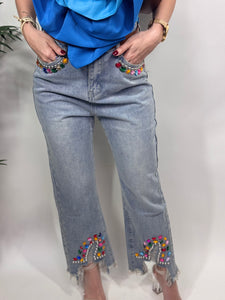 Embellished Denim Jeans