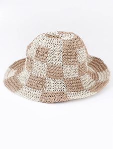 Checker Weaved Bucket Hat