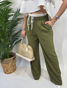 Double Waist Wide Pants