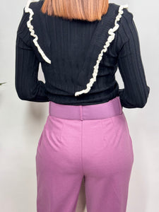 Poly Span High Waisted Belted Pants