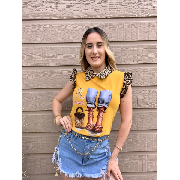 Graphic Yellow Top