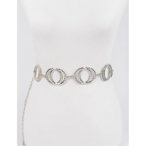 Melted Double Rings Chain Belt