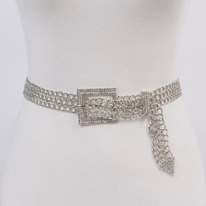 Square Chain Belt Rhinestone