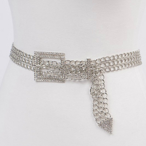 Square Chain Belt Rhinestone