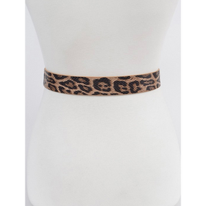 Stoned Metal Buckle Leopard Belt