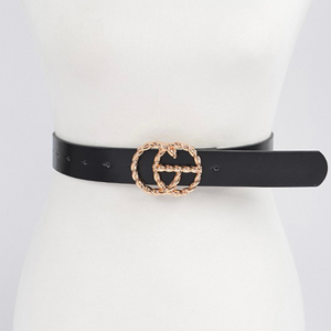 Faux leather simple belt