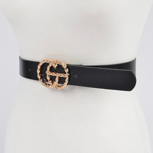 Faux leather simple belt