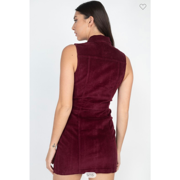 Sleeveless Corduroy Mini Dress