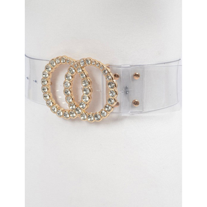 Transparent Waist Belt W Stone Buckle